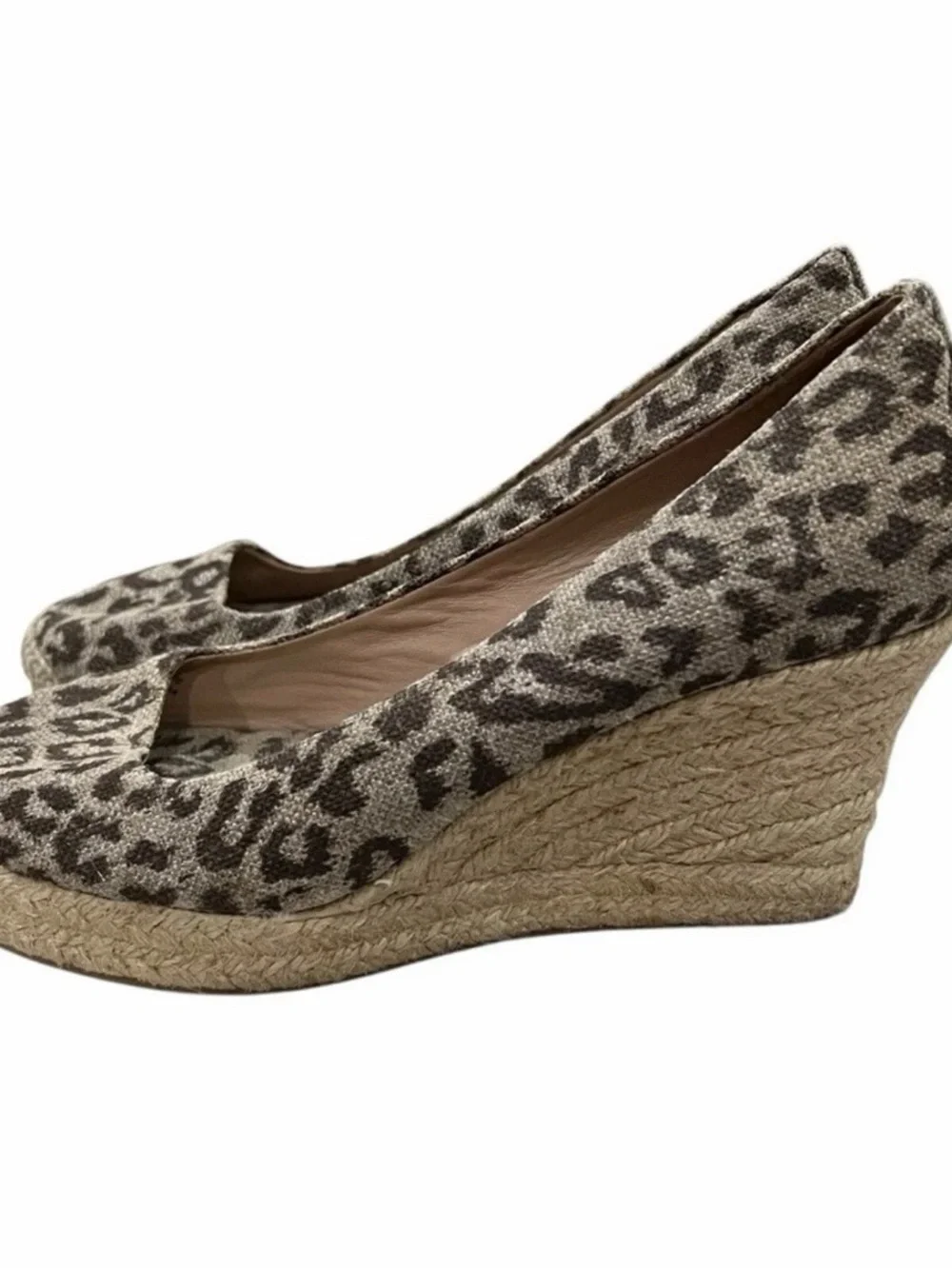 J. Crew Women’s 8 Leopard Print Tall Wedge Espadrille Shoes S3